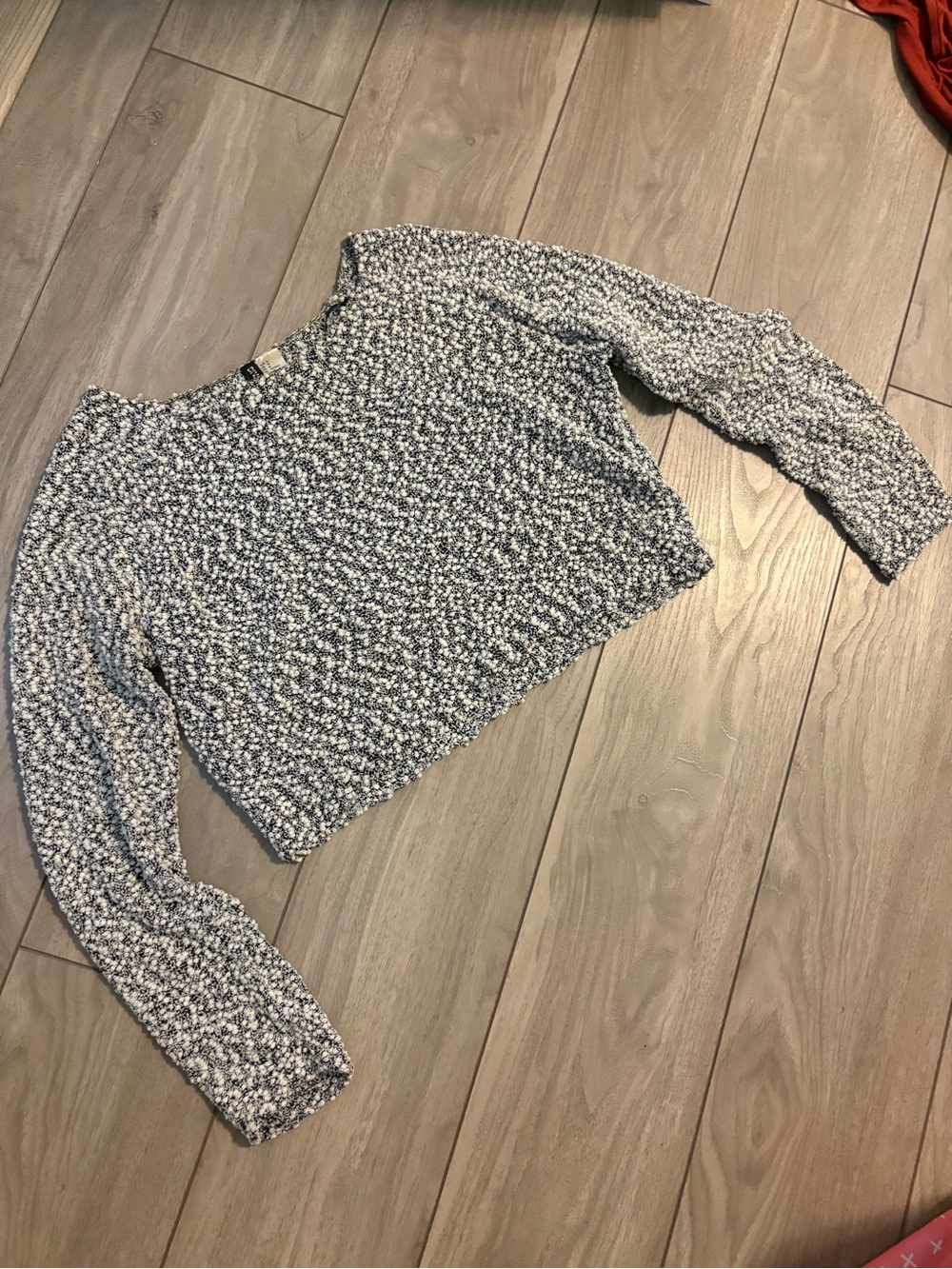 H&M Black and White Textured Sweater